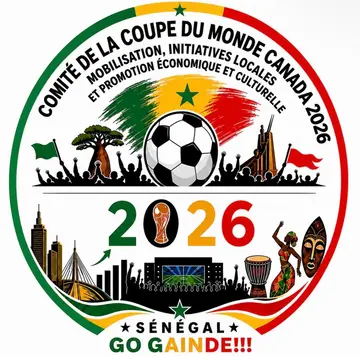 Logo officiel du Comité de la Coupe du Monde Canada 2026 — Sénégal, Go Gaindé